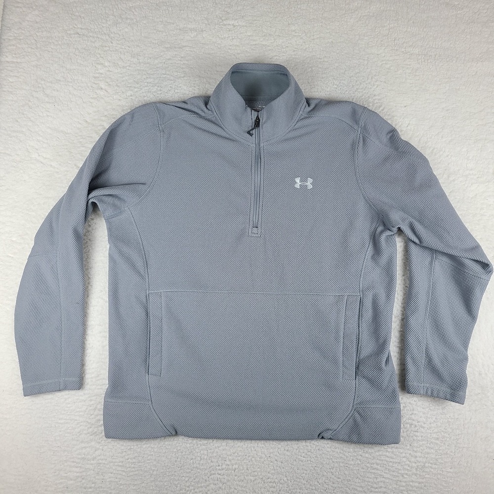 Under Armour Sweater Mens XL Gray Fleece Loose Activewear Performance Tech Golf